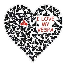 Bild von Aufkleber "I love my Vespa Motiv", schwarz/rot