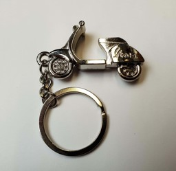 Bild von Schlüsselanhänger Vespa-Style, Metall, Farbe Silber
